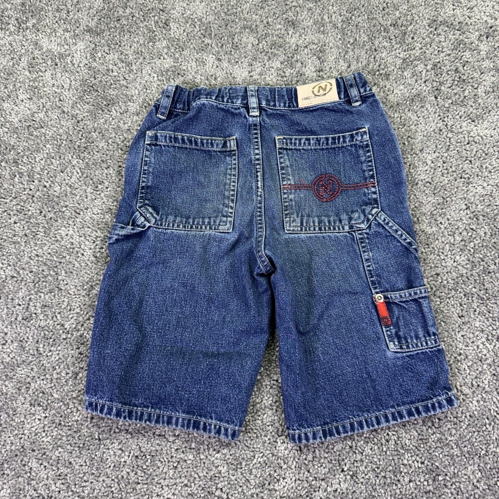 Nautica Jeans Shorts Boys 7 Blue Denim Utility Adjustable Waist Casual Summer